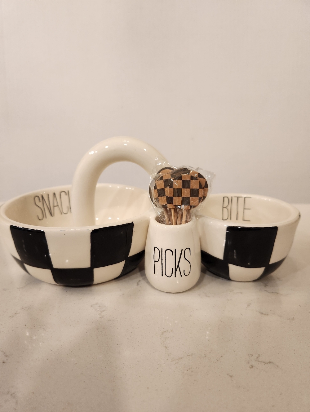 Mudpie Checkered Snack Set